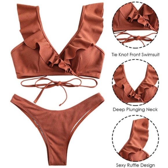 NWT Made with Love Ruffled Bikini - Picture 3 of 4